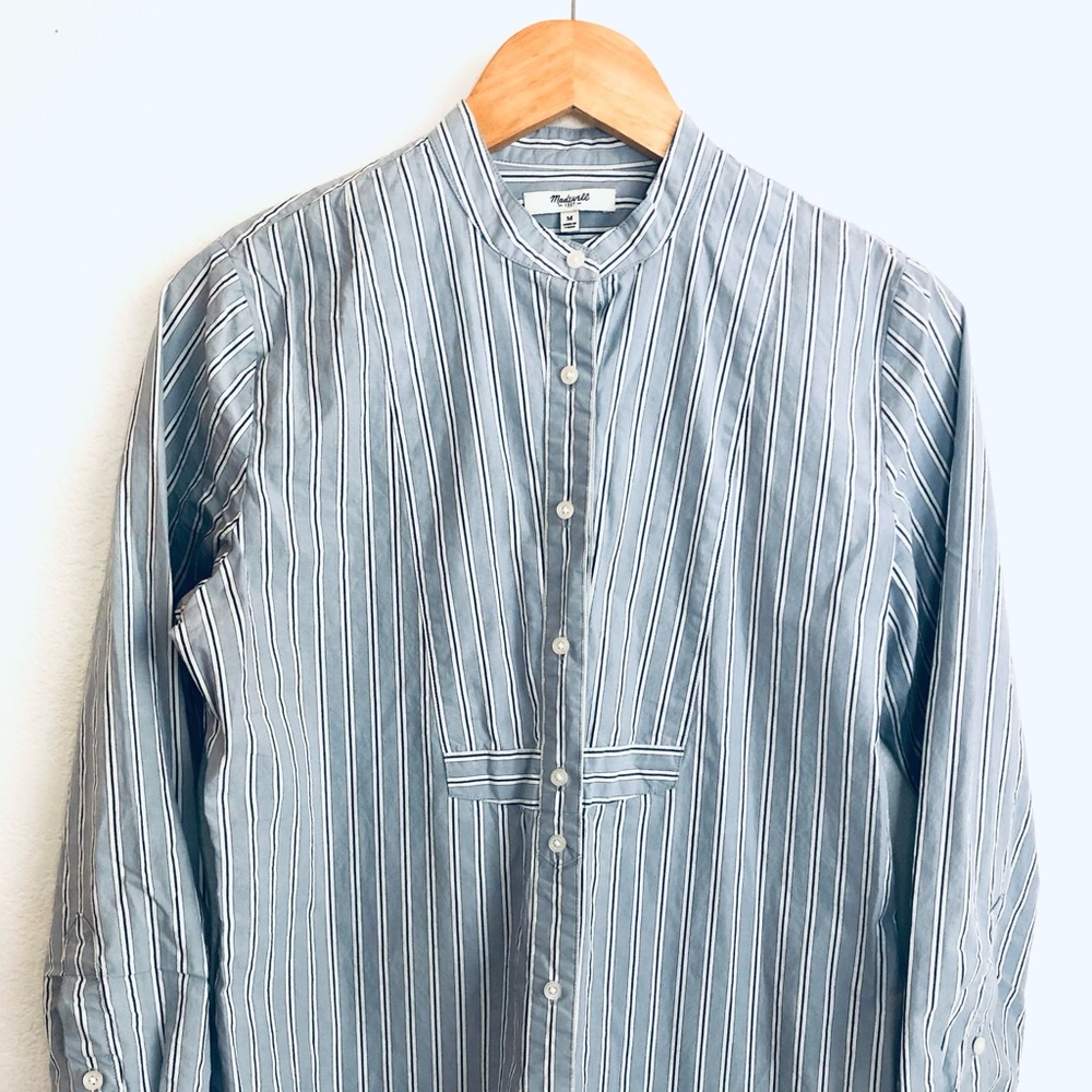 Madewell Striped Blue Blouse - great condition!